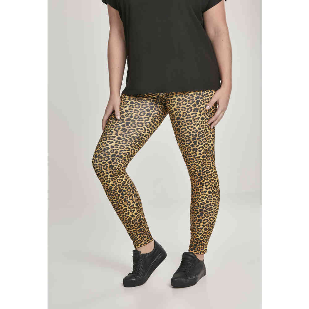 Urban Classics - Pattern Leo Leggings - Marron/Noir